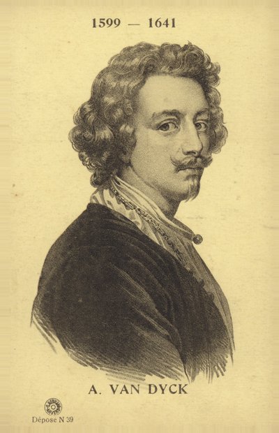 Anthony van Dyck, flamandzki malarz (litografia) autorstwa French School
