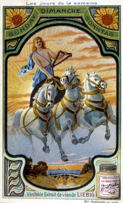 Czołg Apollo. Ilustracja niedzieli do reklamy „Prawdziwy ekstrakt z mięsa Liebiga” (XIX wiek). autorstwa French School