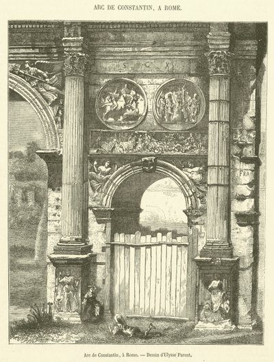 Arc de Constantin, Rzym (rycina) autorstwa French School