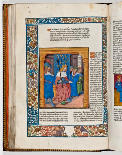 Archelaus na tronie po śmierci ojca Heroda Wielkiego, 4 pne (odbitka ręcznie kolorowana) autorstwa French School
