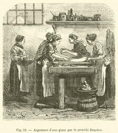 Srebrzenie lustra metodą Drayton (grawerowanie) autorstwa French School