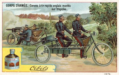 Army Corps - szybkostrzelne angielskie działa zamontowane na trójkołowcach autorstwa French School