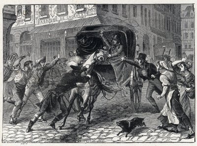 Aresztowanie Georgesa Cadoudala (1771-1804), głównego chouana podczas wojen wandejskich, 9 marca autorstwa French School