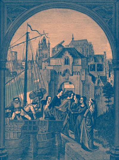 „Przybycie floty tyrana Maximusa do Kolonii” autorstwa French School