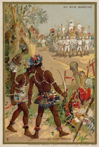 Przybycie misji (chromolitho) autorstwa French School