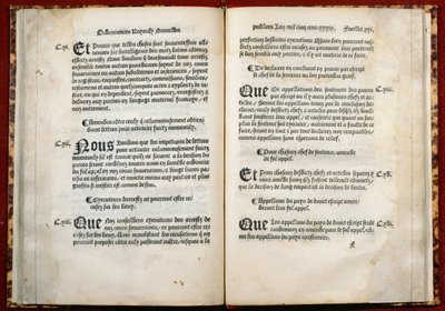 Artykuły 106, 107, 108 rozporządzenia Villers-Cotterets, 1539 (papier drukowany) autorstwa French School