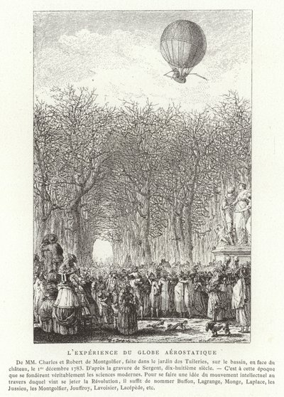 Wejście na Montgolfier Brothers Aerostatic Globe, Paryż, 1 grudnia 1783 autorstwa French School