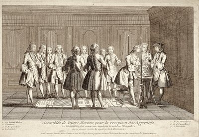Montaż maconów frankowych na przyjęcie praktykantów (grafika) autorstwa French School