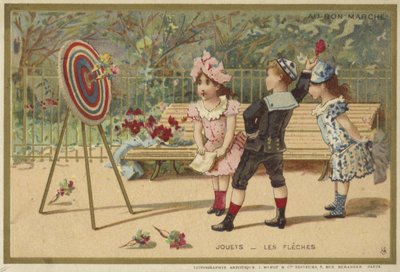 Karty Au Bon Marche z grami dla dzieci autorstwa French School