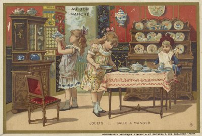 Karty Au Bon Marche z grami dla dzieci autorstwa French School