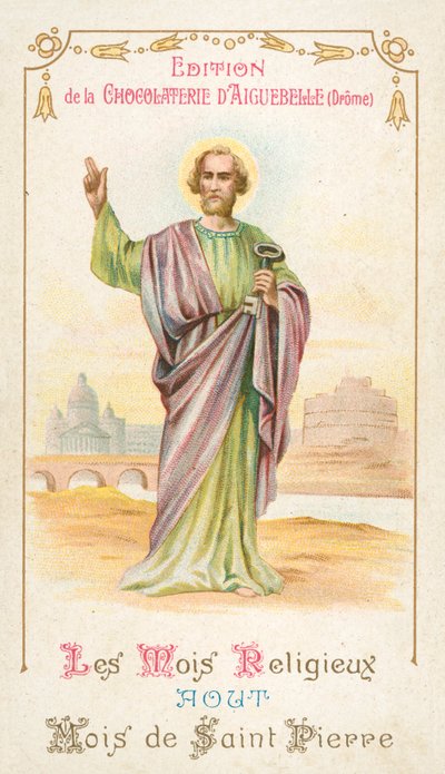 Sierpień, miesiąc św. Piotra (chromolitho) autorstwa French School