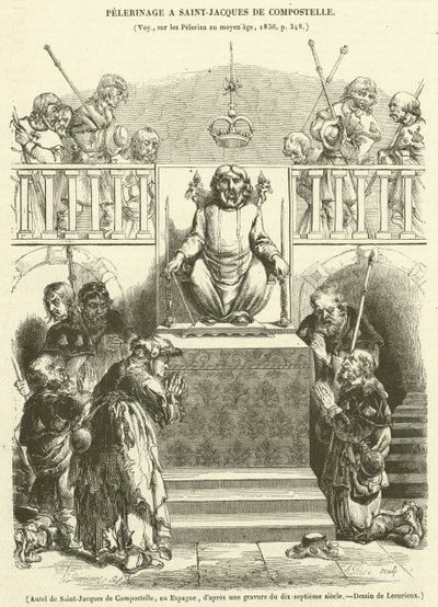 Ołtarz Santiago de Compostela, Hiszpania (grafika) autorstwa French School