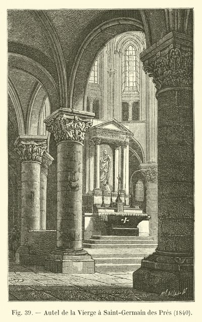 Ołtarz Dziewicy w Saint-Germain des Pres, 1840 autorstwa French School