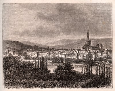 Autun - departament Saone-et-Loire - rycina w „La France illustrée: geography, history, statistic management” autorstwa V.A. Malt-Browna. 1884 autorstwa French School
