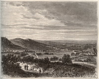 Ay et la montagne de Reims - wydział Marny - grawer w „La France illustree: geografia, historia, administracja statystyczna” autorstwa V.A. Słodowo-Brązowy. 1884 autorstwa French School