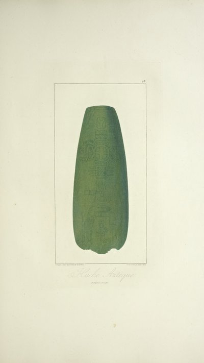 Aztec Axe, ilustracja z „Widoków Kordylierów i pomników rdzennych ludów Ameryki” autorstwa Alexandra von Humboldta i Aime Bonpland autorstwa French School