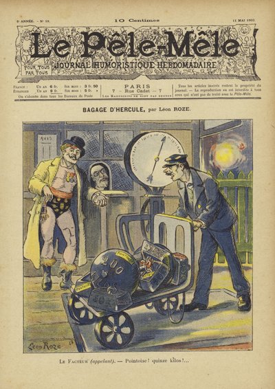 Bagaż Herkulesa. Ilustracja do Le Pele-Mele autorstwa French School