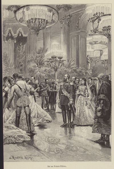 Bal w Pałacu Zimowym (grafika) autorstwa French School