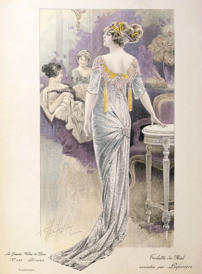 Suknia balowa, z Les Grandes Modes de Paris autorstwa French School