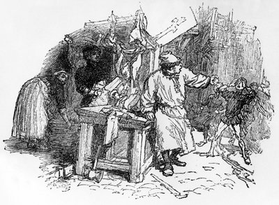 Ballady Francois Villon „Święty Mikołaj, który sadzi winorośl”, wydanie Pelletan, 1896 autorstwa French School