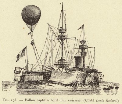 Balon w niewoli na pokładzie kirysu autorstwa French School