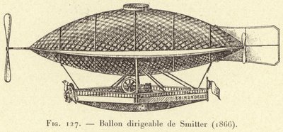 Sterowiec Smittera (1866) (grawerowanie) autorstwa French School