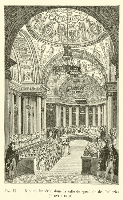 Bankiet cesarski w teatrze Tuileries, 2 kwietnia 1810 r autorstwa French School