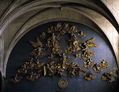 Architektura barokowa: wystrój (XVII w.). Mur na tyłach nawy kościoła Matki Bożej Anielskiej (Matki Bożej Anielskiej). L
