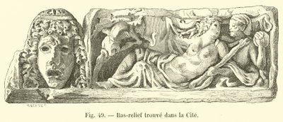 Płaskorzeźba znaleziona w mieście autorstwa French School