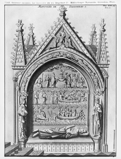 Bazylika Saint-Denis, Mauzoleum Dagoberta I (605-39) króla Franków, odrestaurowane przez Adolphe Victora Geoffrey-Dechaume (1816-92) w 1862 autorstwa French School