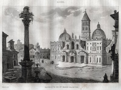 Basilica di Santa Maria Maggiore - Rzym - Bazylika Santa Maria Maggiore (Bazylika Santa Maria Maggiore) Rzym - Rycina z „” Malownicze Włochy ”” - Historyczne i opisowe malarstwo Włoch ”” M. de Norvins, Ch. Nodier 1834- 1836. autorstwa French School