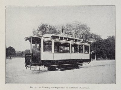 Tramwaj elektryczny Bastille-Charenton - w „Przez prąd” G. Davy autorstwa French School