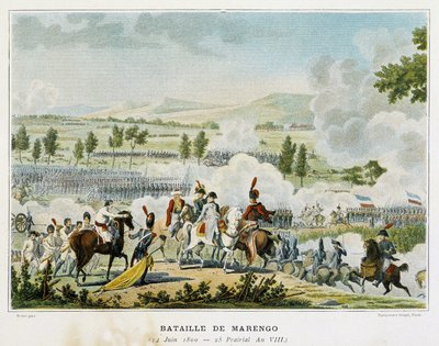 Bitwa pod Marengo (Piemont - Włochy) 14 czerwca 1800 r., podczas której Bonaparte odniósł zwycięstwo nad Austriakami. autorstwa French School