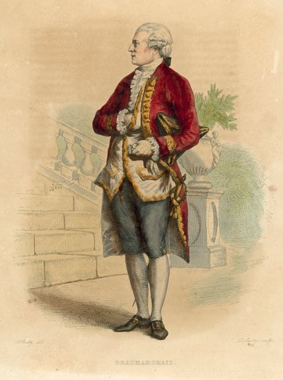 Beaumarchais (kolorowy grawerunek) autorstwa French School