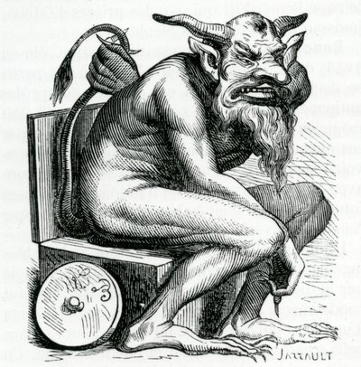 Belphegor, ilustracja z Dictionnaire Infernal autorstwa Jacquesa Albina Simona Collina de Plancy, 1863 autorstwa French School