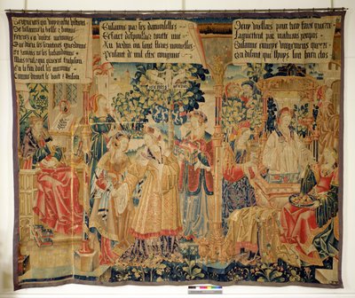 Benigne de Cirey i Susanna Bathing, lewy panel z Historii Susanna autorstwa French School
