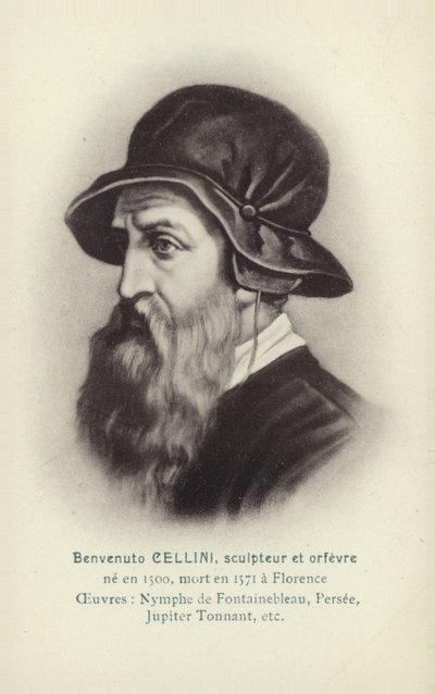 Benvenuto Cellini, włoski rzeźbiarz i złotnik (litografia) autorstwa French School