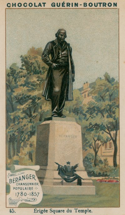 Beranger, Chansonnier Populaire, 1780-1857, Erigee Square du Temple autorstwa French School