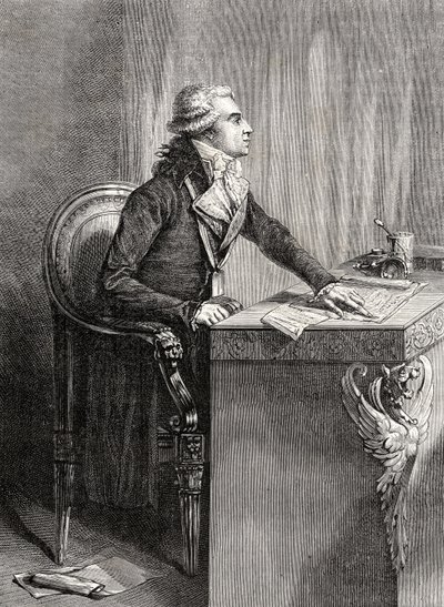 Bertrand Barere de Vieuzac, z „Histoire de la Revolution Francaise” Louisa Blanca (1811-82) autorstwa French School