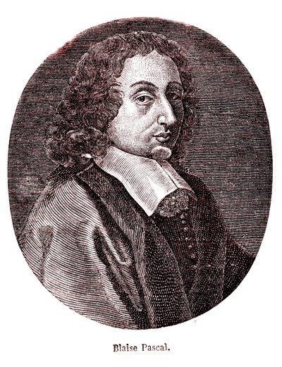 Blaise Pascal, francuski matematyk, filozof, fizyk i teolog. 1865 (grawerowanie) autorstwa French School