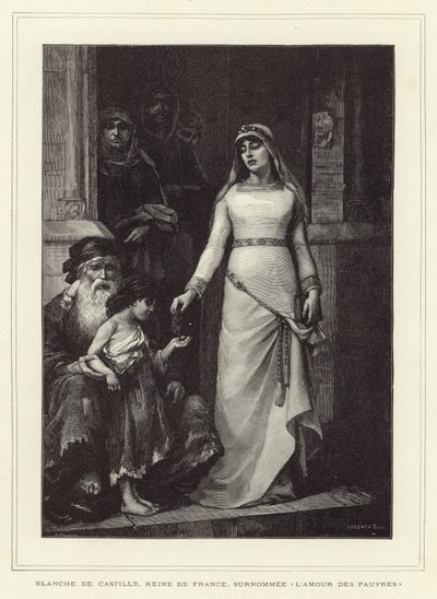 Blanche of Castille, królowa małżonka Ludwika VIII Francji i matka Ludwika IX autorstwa French School