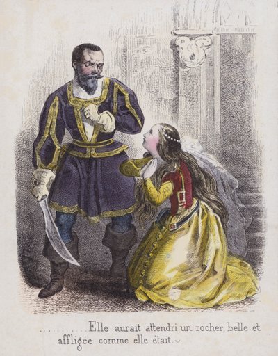 Blue Beard (kolorowy grawerunek) autorstwa French School