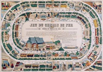 Plansza do gry kolejowej, 1850 autorstwa French School