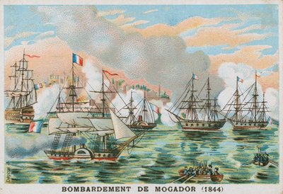 Bombardowanie Mogador w Maroku przez Francuzów, 1844 r. autorstwa French School