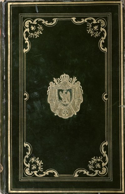 Oprawa książkowa z herbem Napoleona Bonaparte (1769-1821) (zielona skóra i złoto) autorstwa French School
