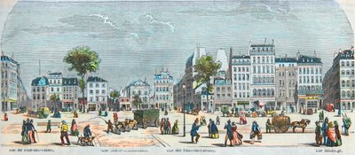 Boulevard des Filles du Calvaire i Boulevard du Temple - Rue Pont aux Choux - Rue des Filles-du-Calvaire - Rue Saintonge - Grawerowane w „Tableau-de-Paris” przez Edmonda Texiera 1852 autorstwa French School