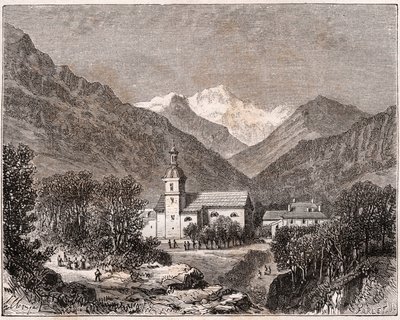 Brides-les-Bains (Brides les Bains) - Sabaudia - grawer w „Ilustracja Francji: geografia, historia, administracja statystyczna” autorstwa V.A. Słodowo-Brązowy. 1884 autorstwa French School