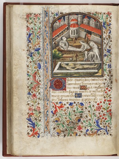 Pochówek zmarłych, ilustracja z "Księgi godzin", Paryż, ok. 1440-60 (welin) autorstwa French School