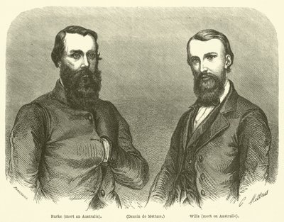 Burke, Wills, zmarł w Australii (rycina) autorstwa French School