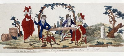 Kawiarnia w Paryżu: chez Chereau, rue Jacques - grawer autorstwa French School